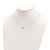 Sterling Silver Rhodium-plated Polished Pink Crystal Heart Necklace QG6078-18.25