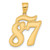 14k Brushed Border Script Number 87 Pendant SCN87