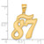 14k Brushed Border Script Number 87 Pendant SCN87