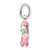 Sterling Silver Polished Pink & Black Enameled Pony Children's Pendant QP4087