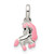 Sterling Silver Polished Pink & Black Enameled Pony Children's Pendant QP4087
