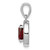 Sterling Silver Rhod-plated w/ Dark Red and White CZ Oval Pendant QP4240
