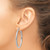 10k White Gold Diamond-cut 3mm Round Hoop Earrings 10TC258
