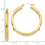 10k Polished 3mm Lightweight Tube Hoop Earrings 10T935L