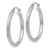 10k White Gold Diamond-cut 3mm Round Hoop Earrings 10TC252