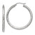 10k White Gold Diamond-cut 3mm Round Hoop Earrings 10TC251