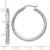 10k White Gold Diamond-cut 3mm Round Hoop Earrings 10TC251