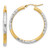 10K & Rhodium Diamond Cut 3mm Hoop Earrings 10TC357