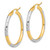 10K & Rhodium Diamond Cut 3mm Hoop Earrings 10TC357