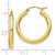 10K Polished 3mm Tube Hoop Earrings 10T937
