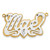 10k 3D Two-tone Satin Diamond-cut Name Plate 10XNA239T