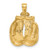 14k Solid Polished Open-Backed Boxing Gloves Pendant C2643