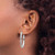 14k White Gold Diamond Fascination Oval Hinged Hoop Earrings DF130