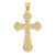 14k w/Rhodium Diamond-cut Cross Pendant C4299