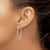 14k White Gold Diamond Fascination Oval Hinged Hoop Earrings DF106