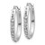 14k White Gold Diamond Fascination Oval Hinged Hoop Earrings DF235