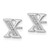 14k White Gold Diamond Initial X Earrings EM4170X-005-WA