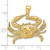 14K Blue Crab Pendant D4109