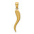 10k Solid D/C Italian Horn Charm 10M2711
