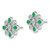 14k White Gold Emerald and Diamond Post Earrings EM7218-EM-015-WA