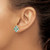 14k White Gold Emerald and Diamond Post Earrings EM7218-EM-015-WA