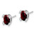 14k White Gold Oval Garnet and Diamond Earrings EM7104-GA-006-WA