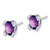 14k White Gold Oval Amethyst and Diamond Earrings EM7104-AM-006-WA