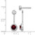 14k White Gold Diamond/Garnet Front/Back Earrings EM4210-GA-033-WA