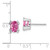 14k White Gold Oval Created Pink Sapphire and Diamond Earrings EM7104-CPS-006-WA