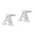 14k White Gold Diamond Initial A Earrings EM4170A-004-WA