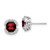 14k White Gold Cushion Garnet and Diamond Halo Earrings EM7087-GA-010-WA