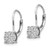 14k White Gold Diamond Cluster Leverback Earrings EM5489-016-WA