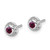 14k White Gold Diamond and Cabochon Rhodolite Garnet Earrings EM4030-RG-008-WA