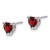 14k White Gold Heart Garnet Earrings EM7101-GA-W