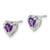 14k White Gold Amethyst and Diamond Heart Earrings EM7027-AM-001-WA
