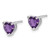 14k White Gold Heart Amethyst Earrings EM7101-AM-W