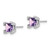 14k White Gold Square Amethyst and Diamond Earrings EM7103-AM-007-WA