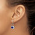 14k White Gold Oval Created Sapphire and Diamond Dangle Earrings EM7228-SA-033-WA