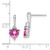14k White Gold Created Pink Sapphire and Diamond Heart Earrings EM7029-CPS-003-WA