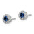 14k White Gold Diamond and Blue Sapphire Halo Post Earrings EM5588-SA-016-WA