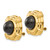 14k Omega Clip Onyx Non-pierced Earrings H942