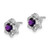 14k White Gold Amethyst and Diamond Post Earrings EM7459-AM-006-WA