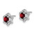 14k White Gold Garnet and Diamond Post Earrings EM7459-GA-006-WA