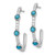 14k White Gold Turquoise and White Topaz J-hoop Earrings EM7485-BTQ-W