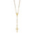 10k Tri-color Polished Faceted Beads Rosary Necklace 10SF2964-24