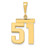 14k Medium Polished Number 51 Charm MP51
