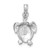 14K White Gold Textured Sea Turtle Charm K7645W