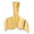 14K 3-D Polished Whale Tail Charm K7870