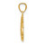 14k Gold Polished and Textured Moon and Stars Pendant K5305