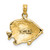 14K 2-D Polished Engraved Fish Charm K7423